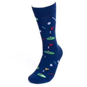 Crew Socks Men's Golf-  Hole in One-  Navy- NWT